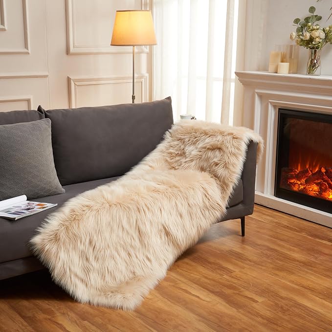 EasyJoy Ultra Soft Fluffy Rugs Faux Fur Rug Chair Cover Seat Pad Fuzzy Area Rug - Image 4