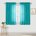 DWCN Turquoise Sheer Curtains Semi Transparent Voile Rod Pocket Curtains by DWCN
