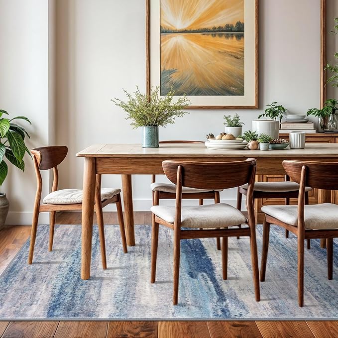 KOZYFLY Washable Area Rug 5x7 Modern Ombre Thin Rugs - Image 3