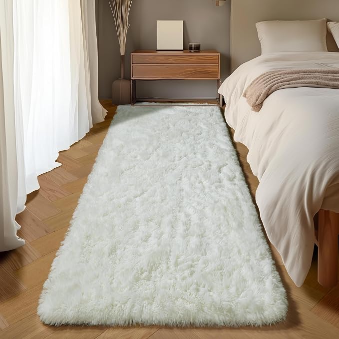 ONASAR Cream White Runner Rugs for Bedroom Living Room, Ivory Fluffy 2x6 - Image 8