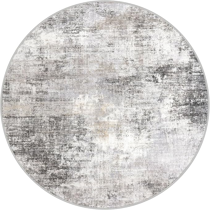 IOHOUZE Abstract Round Area Rug 6 Ft Washable Circle Rugs Large Round Rug Non - Image 9