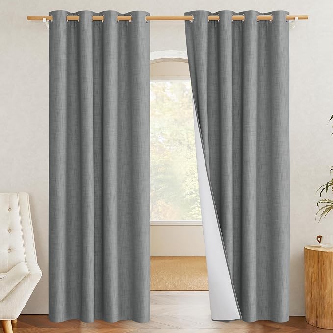 NICETOWN 100% Absolutely Blackout Linen Curtains by NICETOWN