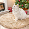 OLANLY Beige Round Rugs for Bedroom by OLANLY