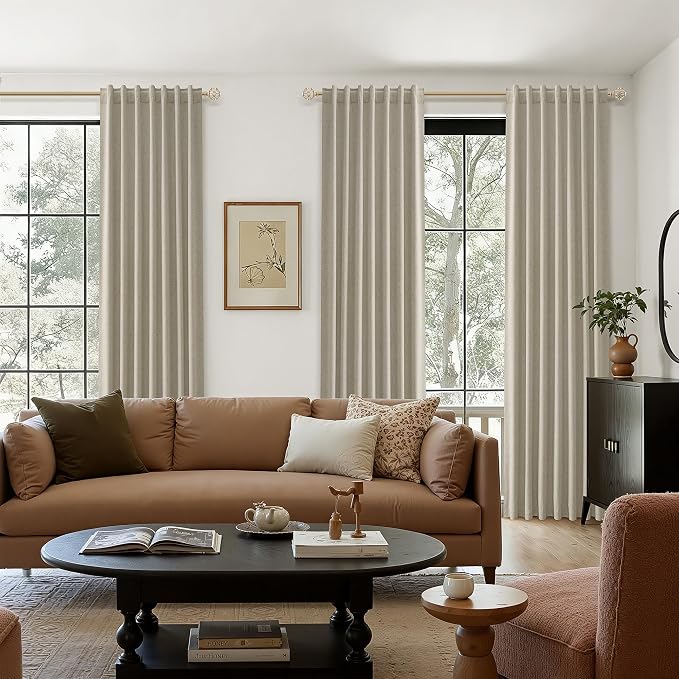 100% Blackout Linen Curtains for Bedroom 84 inches Long, Thermal Insulated Room - Image 8