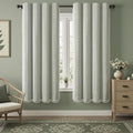 Boho Blackout Curtains 72 Inches Long Sage Green Linen Blend 2 Panels by Unknown