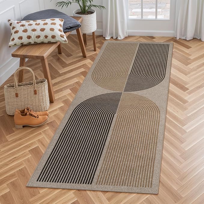 Lahome Enfys Modern Rainbow Easy Jute Rug, 2x6 Kitchen Runner Washable Rug by Lahome