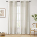 Nanspring Mousse White Linen Curtains 84 Inches Long by Nanspring