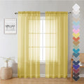 Lecloud Yellow Sheer Curtains 72 Inches Long 2 Panels, Light Filtering Voile by Lecloud
