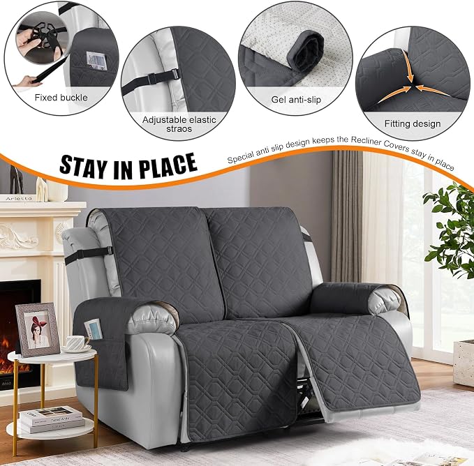 VANSOFY Waterproof Recliner Couch Covers, Sofa Covers 1-Piece Washable - Image 2