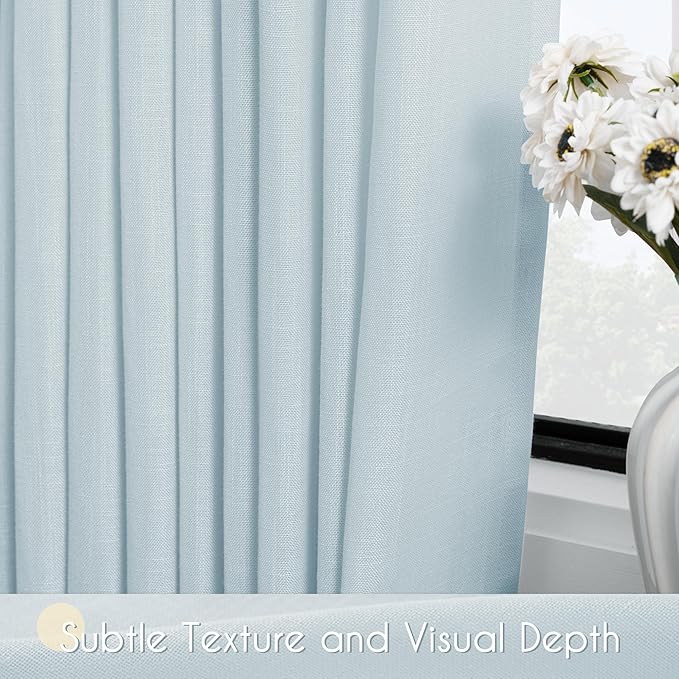 Sky Blue Curtains 84 inch Length - Image 3