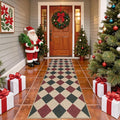 Lahome Christmas Runner Rug, 2x8 Checkered Christmas Decor Non Slip Entryway by Lahome