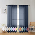 Aiyufeng Pure Sheer Window Curtains Inch 72 Length 2 PCS, Rod Pocket Voile by Aiyufeng