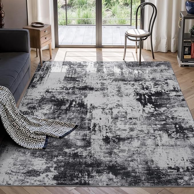 Rugflix 5x7 Area Rugs for Living Room, Washable Large Rug Stain-Resistant Low by RugflixAreaRugs