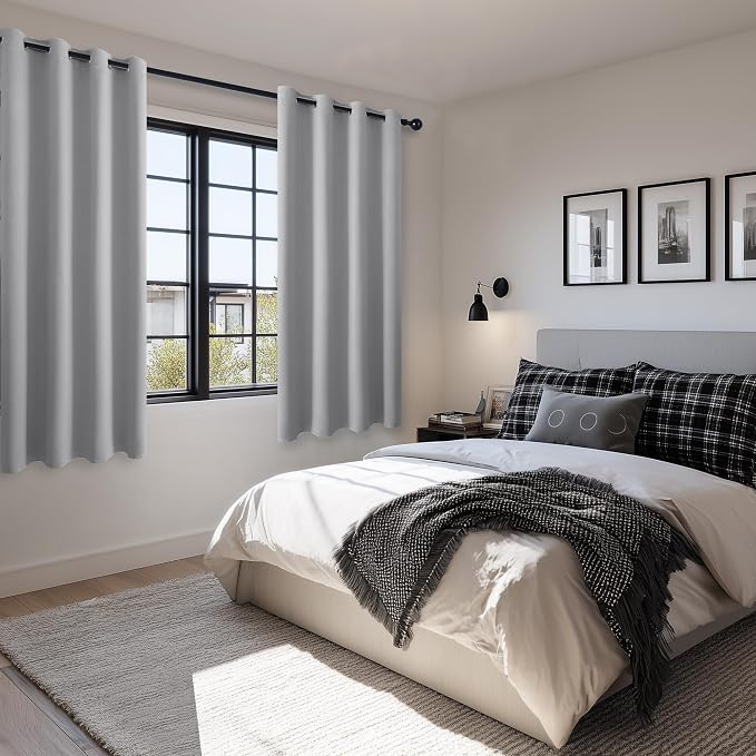 Blackout Curtains for Bedroom, 52 x 63 Inches Length, Window Curtains for - Image 6