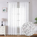 Lecloud Leia Bedroom White Sheer Curtains 96 Inches Long 2 Panels, Burnout by Lecloud
