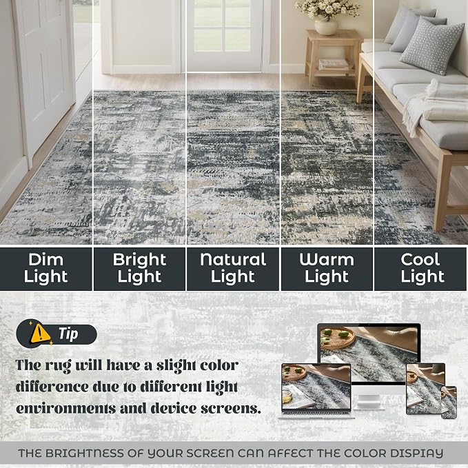 XLUEZ 8x10 Area Rugs for Living Room, Washable Modern Abstract Large Area Rug - Image 8