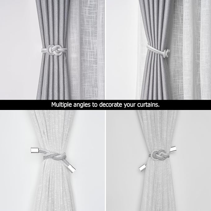 NICEEC 2 Pack Mini Magnetic Curtain Tiebacks Nordic Simple Style Drape Tie - Image 6