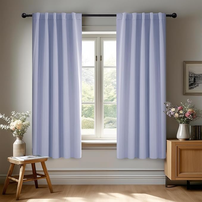 Deconovo Blackout Curtains, Thermal Insulated, W42 x L63 2 Panels, Back Tab by Deconovo