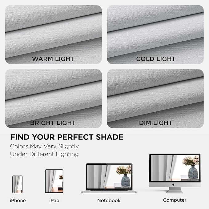 Joydeco White Curtains 120 Inches Long 2 Panels Set, Thermal Insulated Long - Image 6