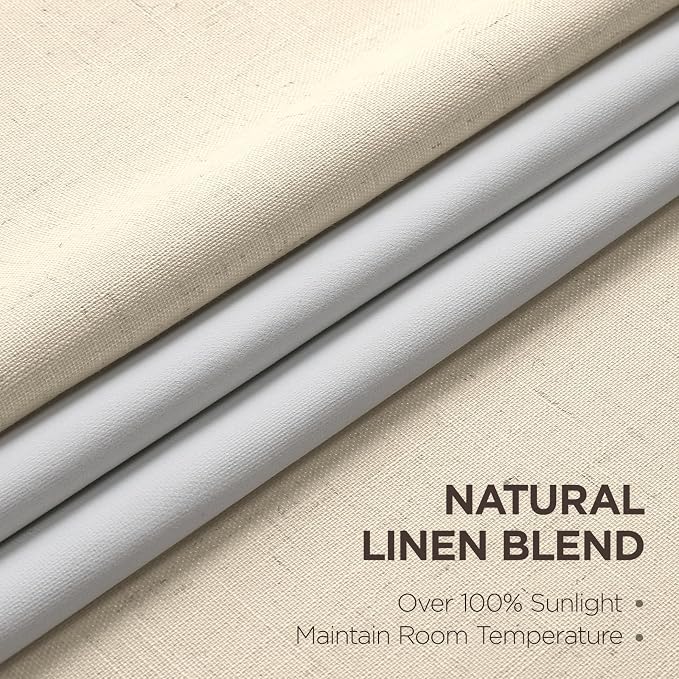 Joydeco Pinch Pleated Linen Curtains - Image 2