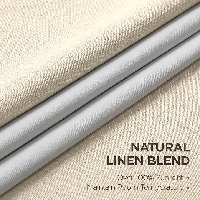 Joydeco Pinch Pleated Linen Curtains - Image 2