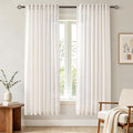 Cream Linen Curtains 72 inch Long 2 Panel Set by Jolilight