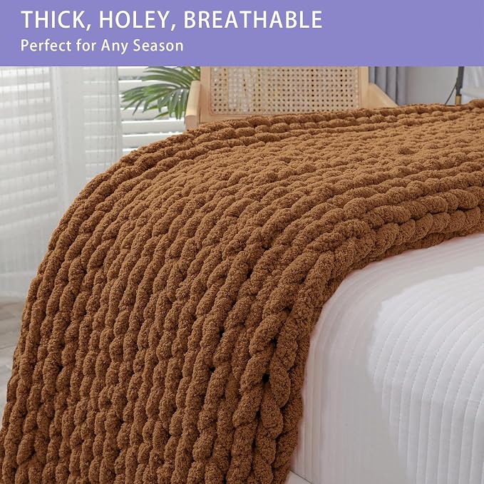 Bigacogo Chunky Knit Throw Blanket - Image 5