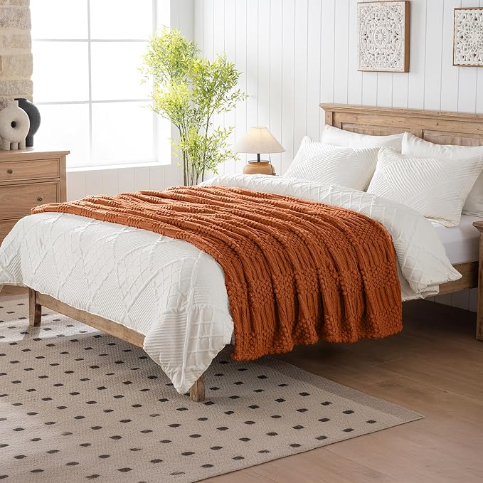 60x80 Inch Rust Twin Blanket - Image 2