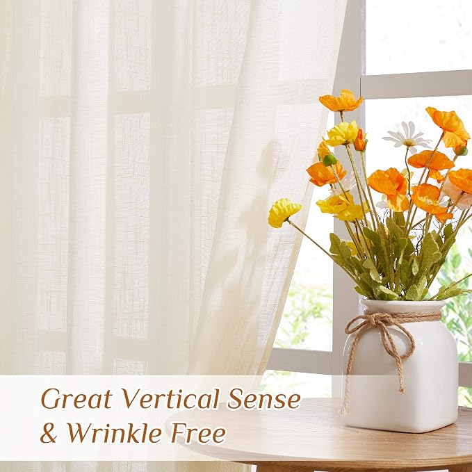NICETOWN Linen Sheer Curtains and Drapes - Image 6