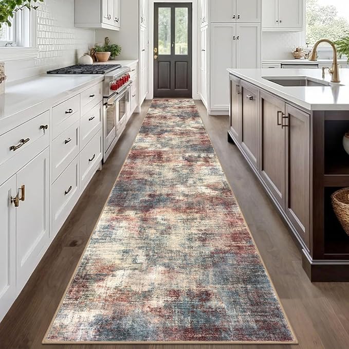 IOHOUZE Abstract Runner Rug 3x20 Ft Extra Long Washable Runners - Image 2