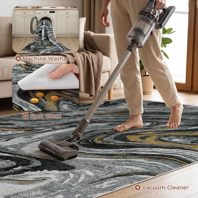 DMOYEST 10x14 Area Rug for Living Room-Washable Neutral Modern Abstract Rugs - Image 6