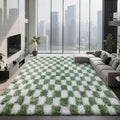 Large Area Rugs for Living Room Bedroom, 9x12 Green and White Fluffy Soft by Boshengya