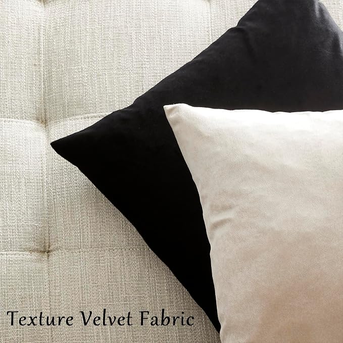 GIGIZAZA Beige Pillow Covers 20x20: Pack of 2 Super Soft Velvet Throw Pillows - Image 6