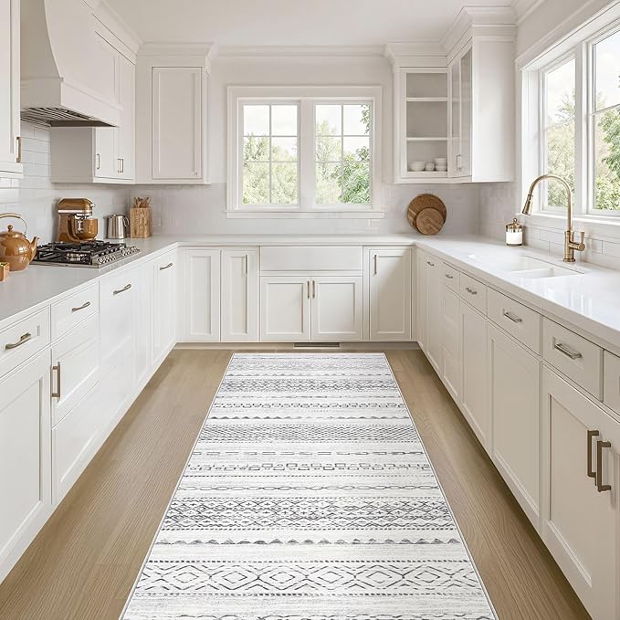 Nakagishi Runner Rug Kitchen Washable Rugs: 2x6 Non-Slip Boho Soft Modern Stain by NakagishiAreaRug