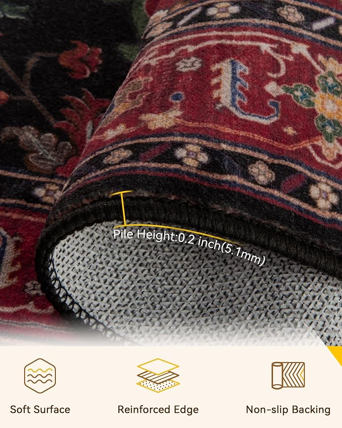 RELEANY Washable Area Rug, Runner 2'6"x8', Water Repellent, Pet Friendly - Image 2
