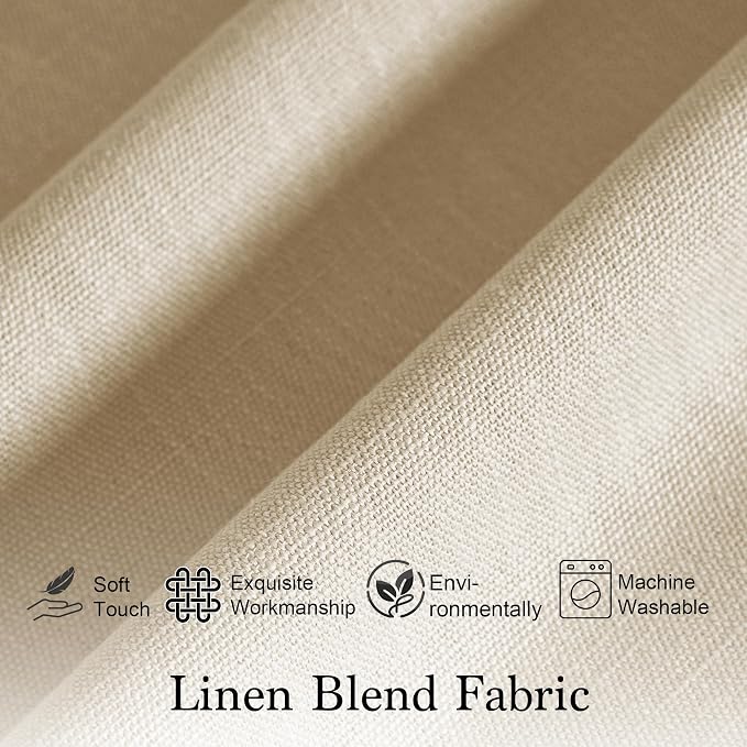 RYB HOME Faux Linen Blended 2 Panels Valance Window Topper Short Drapes Small - Image 5