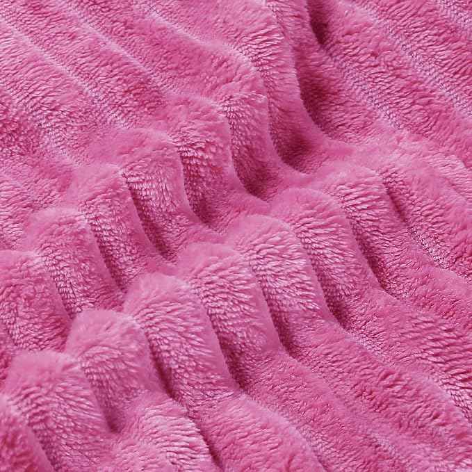 BEDELITE Fleece Throw Blanket for Couch – 3D Ribbed Jacquard Soft and Warm - Image 5