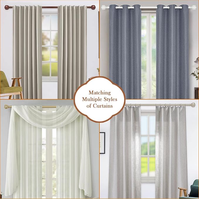 KAMANINA 1 Inch Curtain Rod Telescoping Single Drapery Rod 28 to 48 Inches - Image 9