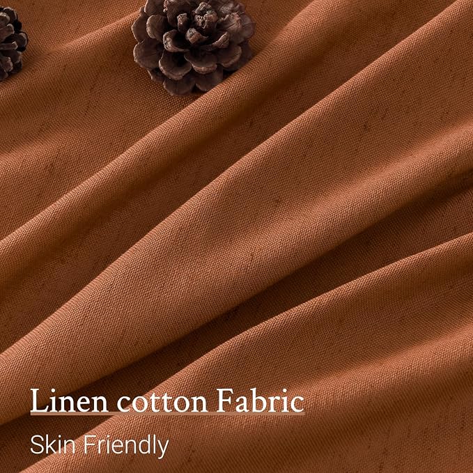 Topfinel Terracotta Pinch Pleated Sheer Curtains Panels - Image 3