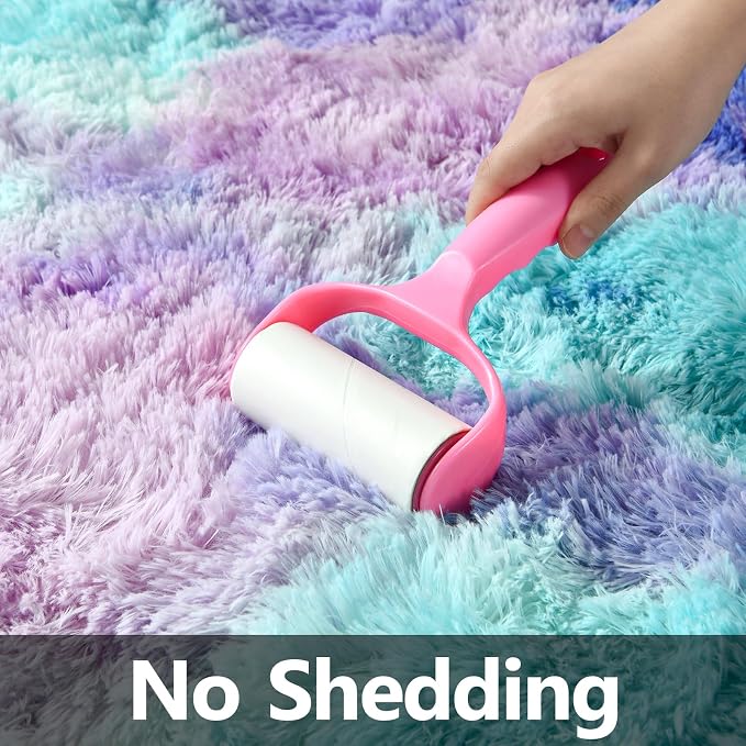 Large Shag Area Rugs 6 x 9, Tie-Dyed Plush Fuzzy Rugs - Image 4