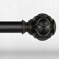 Long Black Curtain Rod, Heavy Duty 1 Inch Decorative Curtain Rods by Wolistsa