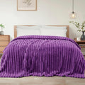 Exclusivo Mezcla Twin Size Flannel Fleece Blanket, Super Soft Striped Jacquard by ExclusivoMezcla