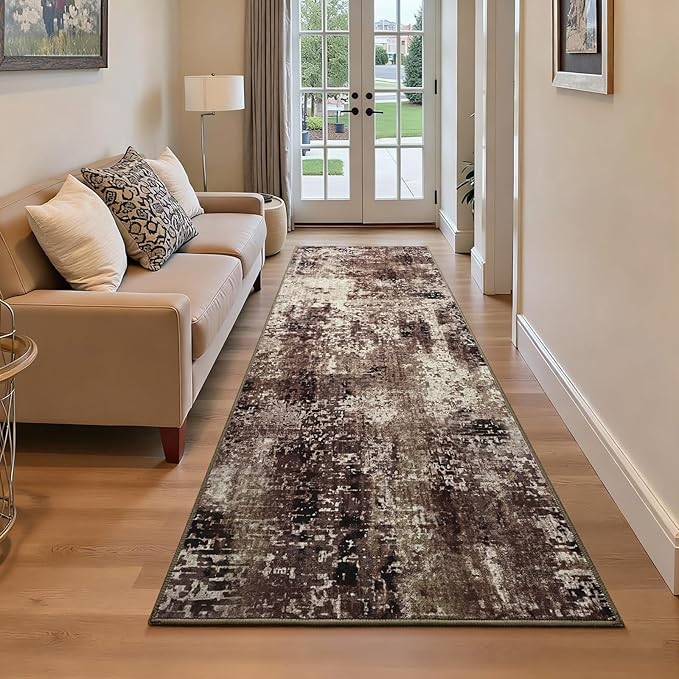 Runner Rug for Kitchen Coffee Hallways Runner Rug Non Slip 2'6''x8' Washable by OmpaaHomeDecor