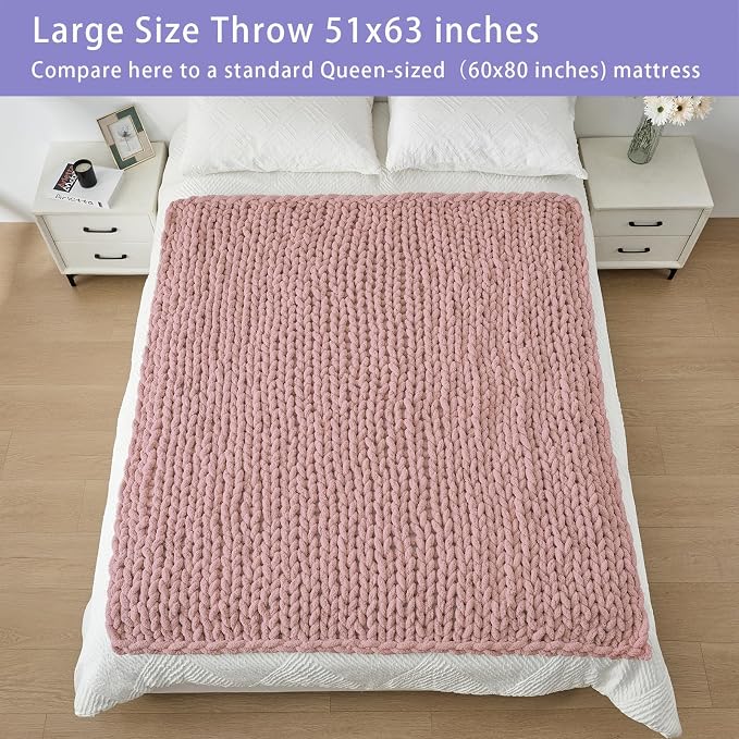 Bigacogo Chunky Knit Throw Blanket - Image 5