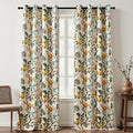 Topfinel Floral Curtains 96 Inches Long 2 Panels Unique Beige Luxury Elegant by Topfinel