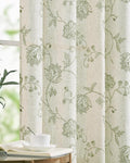 jinchan Linen Curtains Floral Curtains 96 Inch Length by JINCHAN