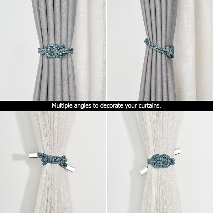 NICEEC 4 Pack Mini Magnetic Curtain Tiebacks Nordic Simple Style Drape Tie - Image 5