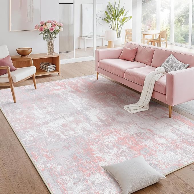 Washable Area Rugs 9'x12' Non-Slip Modern Abstract Soft - Image 4
