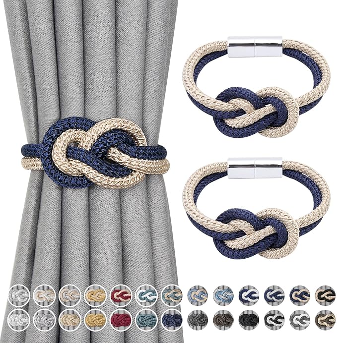NICEEC 2 Pack Mini Magnetic Curtain Tiebacks Nordic Simple Style Drape Tie by NICEEC