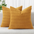MIULEE Pack of 2 Corduroy Decorative Throw Pillow Covers 16x16 Inch Soft Boho by MIULEE